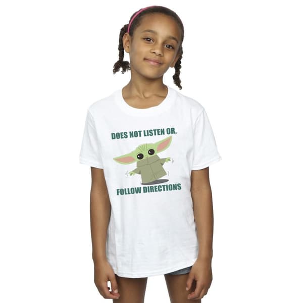 Star Wars Girls The Mandalorian Grogu Does Not Listen Cotton T-Shirt