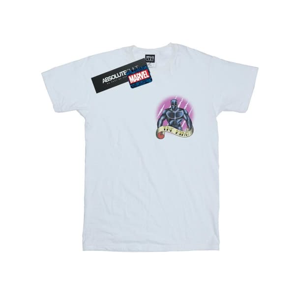 Marvel T-shirt i bomull med Black Panther-tatuering och brösttryck för flickor