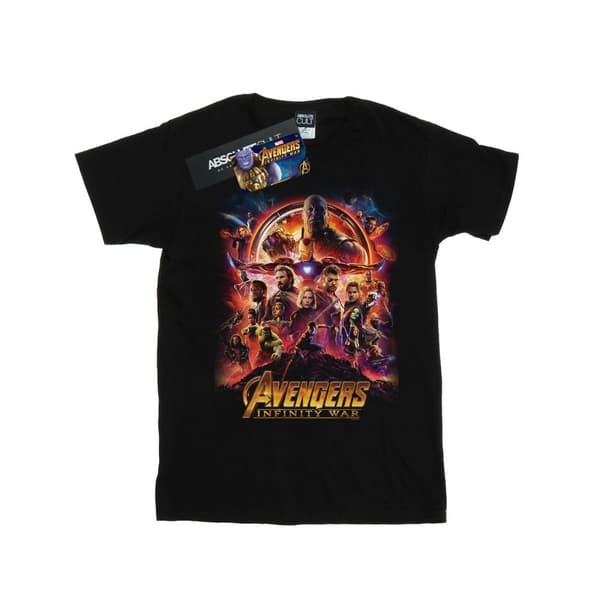 Marvel T-shirt i bomull med filmaffisch från Avengers Infinity War för flickor Black 12-13 Years