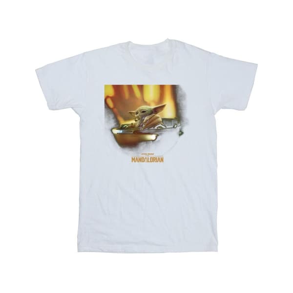 Star Wars Girls The Mandalorian Grogu Painted Cotton T-Shirt