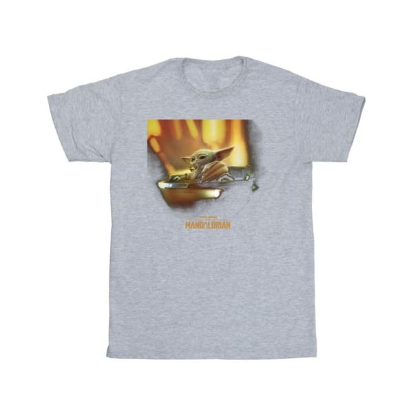 Star Wars Girls The Mandalorian Grogu Painted Cotton T-Shirt