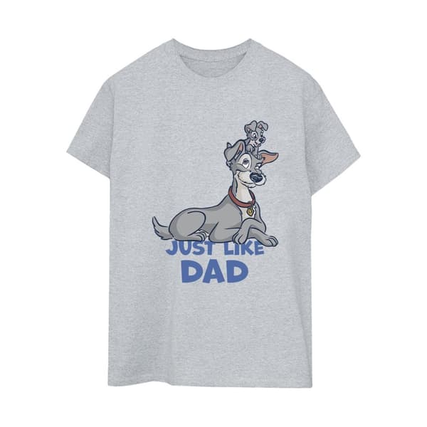 Disney Dam/dam Lady And The Tramp Just Like Dad - pojkvänströja i bomull Sports Grey 5XL