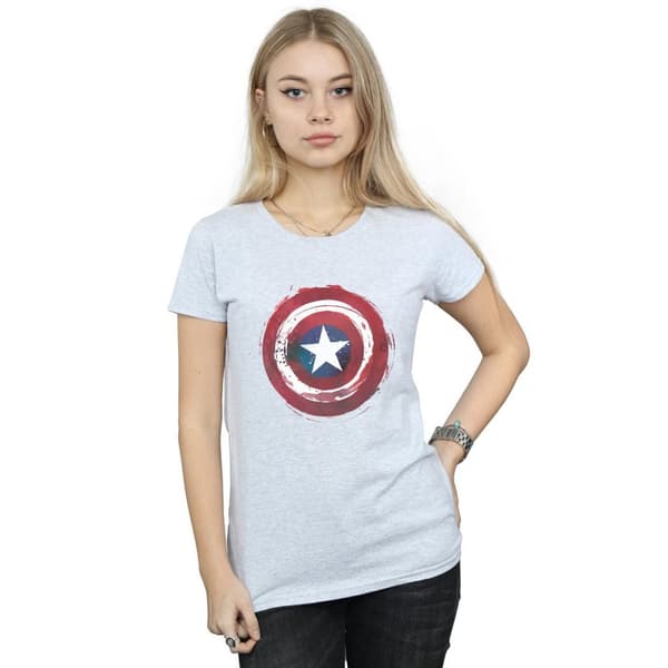 Marvel Womens/Ladies Captain America Splatter Shield Cotton T-Shirt