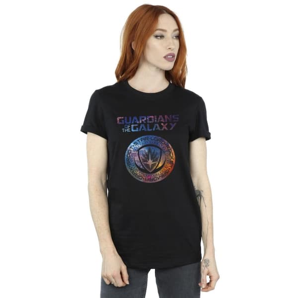 Marvel Dam/Tjej Guardians Of The Galaxy Stars Fill Logotyp Bomull Boyfriend T-shirt