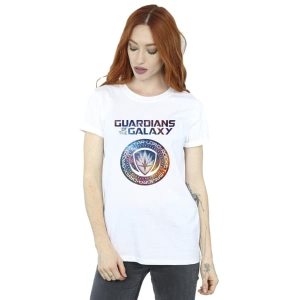Marvel Dam/Tjej Guardians Of The Galaxy Stars Fill Logotyp Bomull Boyfriend T-shirt