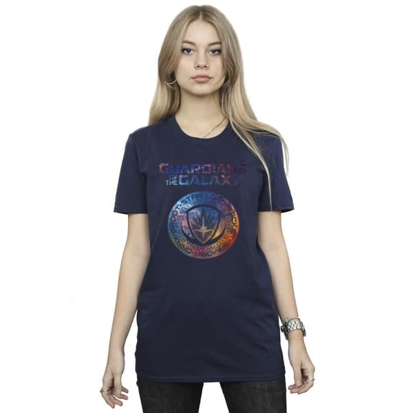 Marvel Dam/Tjej Guardians Of The Galaxy Stars Fill Logotyp Bomull Boyfriend T-shirt