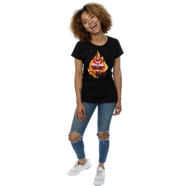 Disney Dam/dam Inside Out Fired Up T-shirt i bomull
