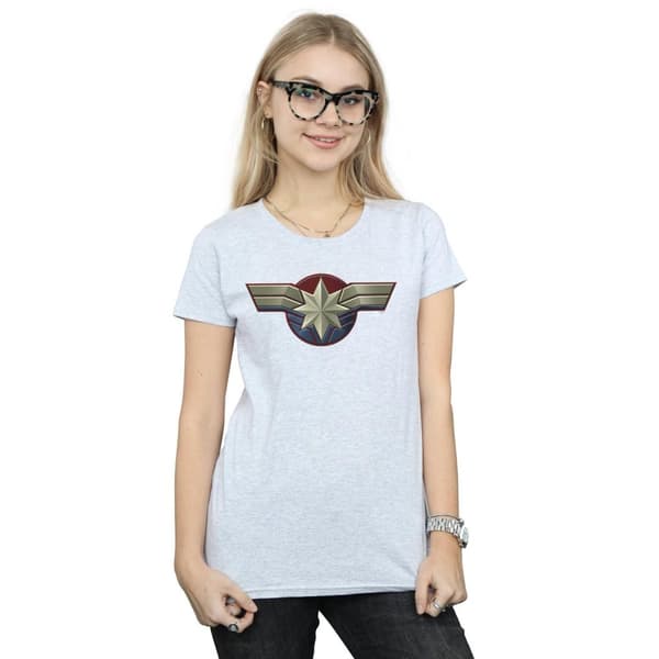 Marvel Womens/Ladies Captain Marvel Chest Emblem Cotton T-Shirt