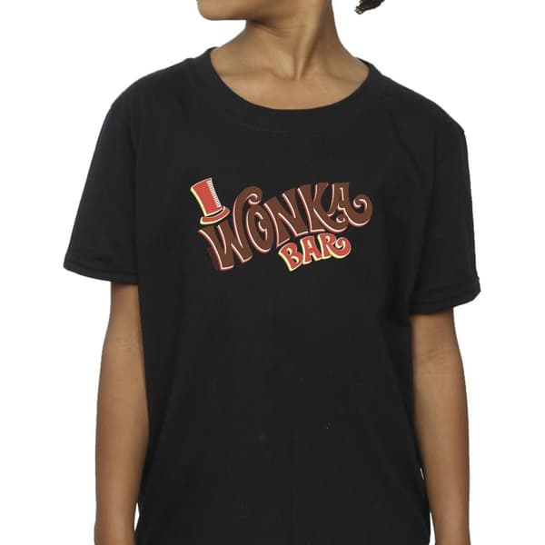 Willy Wonka T-shirt i bomull med Bar-logotyp för flickor