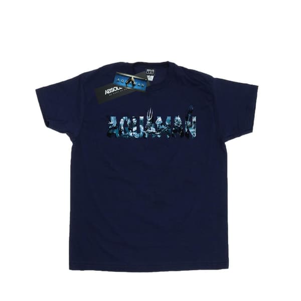 DC Comics Womens/Ladies Aquaman Text Logo Cotton Boyfriend T-Shirt