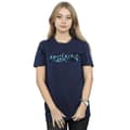 Miniatyrbilde 2 av 3: DC Comics Womens/Ladies Aquaman Text Logo Cotton Boyfriend T-Shirt