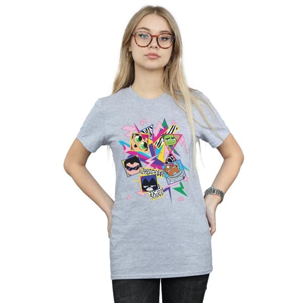 DC Comics Dam/Tjej Teen Titans Go 80s Icons Boyfriend T-shirt i bomull