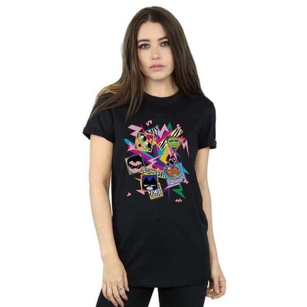 DC Comics Dam/Tjej Teen Titans Go 80s Icons Boyfriend T-shirt i bomull