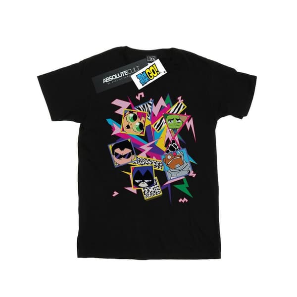 DC Comics Dam/Tjej Teen Titans Go 80s Icons Boyfriend T-shirt i bomull Black L