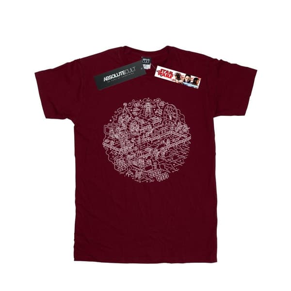 Star Wars Womens/Ladies Christmas Death Star Cotton Boyfriend T-Shirt
