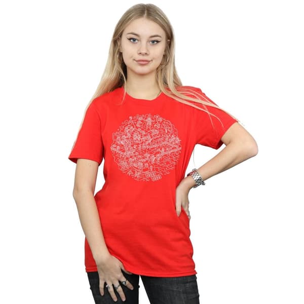 Star Wars Womens/Ladies Christmas Death Star Cotton Boyfriend T-Shirt