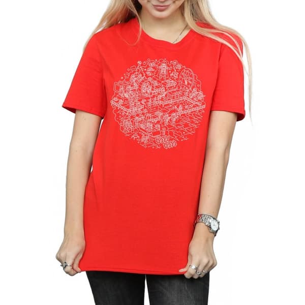 Star Wars Womens/Ladies Christmas Death Star Cotton Boyfriend T-Shirt