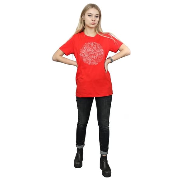 Star Wars Womens/Ladies Christmas Death Star Cotton Boyfriend T-Shirt