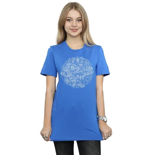 Star Wars Womens/Ladies Christmas Death Star Cotton Boyfriend T-Shirt
