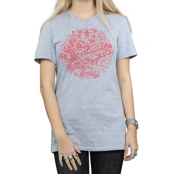 Star Wars Womens/Ladies Christmas Death Star Cotton Boyfriend T-Shirt