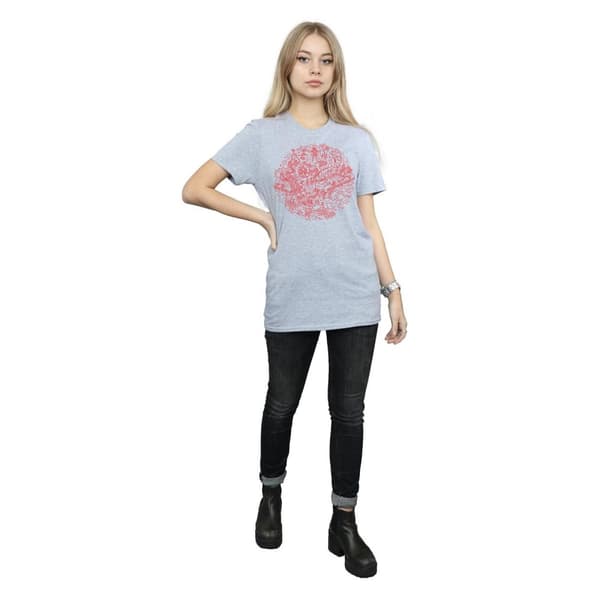 Star Wars Womens/Ladies Christmas Death Star Cotton Boyfriend T-Shirt