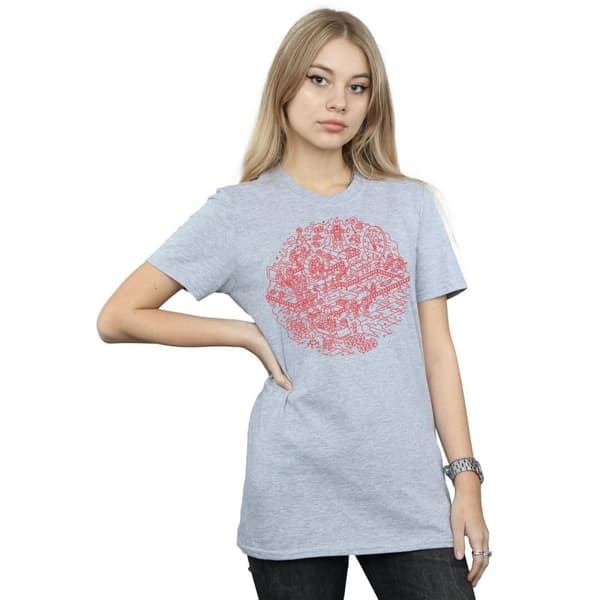 Star Wars Womens/Ladies Christmas Death Star Cotton Boyfriend T-Shirt