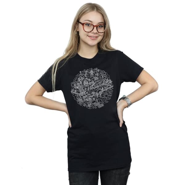 Star Wars Womens/Ladies Christmas Death Star Cotton Boyfriend T-Shirt