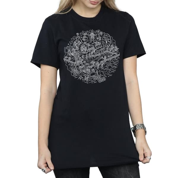 Star Wars Womens/Ladies Christmas Death Star Cotton Boyfriend T-Shirt