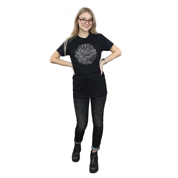 Star Wars Womens/Ladies Christmas Death Star Cotton Boyfriend T-Shirt