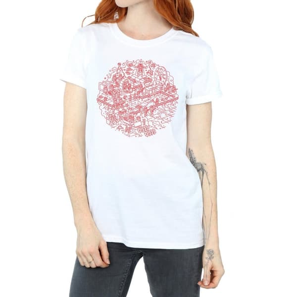 Star Wars Womens/Ladies Christmas Death Star Cotton Boyfriend T-Shirt