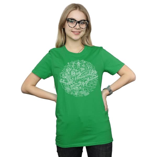 Star Wars Womens/Ladies Christmas Death Star Cotton Boyfriend T-Shirt