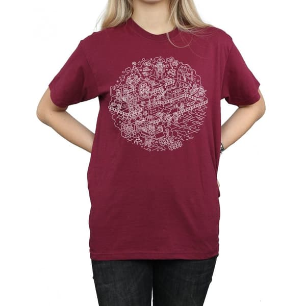 Star Wars Womens/Ladies Christmas Death Star Cotton Boyfriend T-Shirt