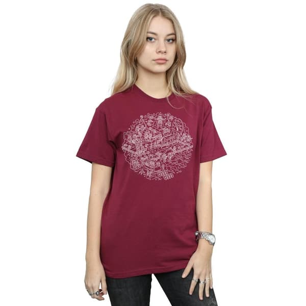 Star Wars Womens/Ladies Christmas Death Star Cotton Boyfriend T-Shirt