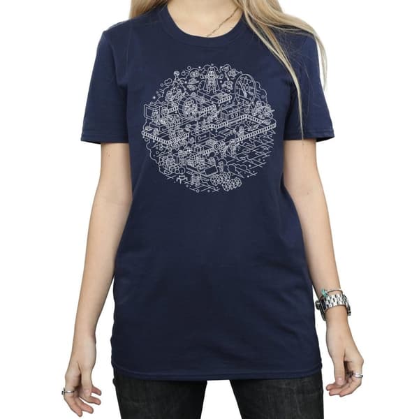 Star Wars Womens/Ladies Christmas Death Star Cotton Boyfriend T-Shirt