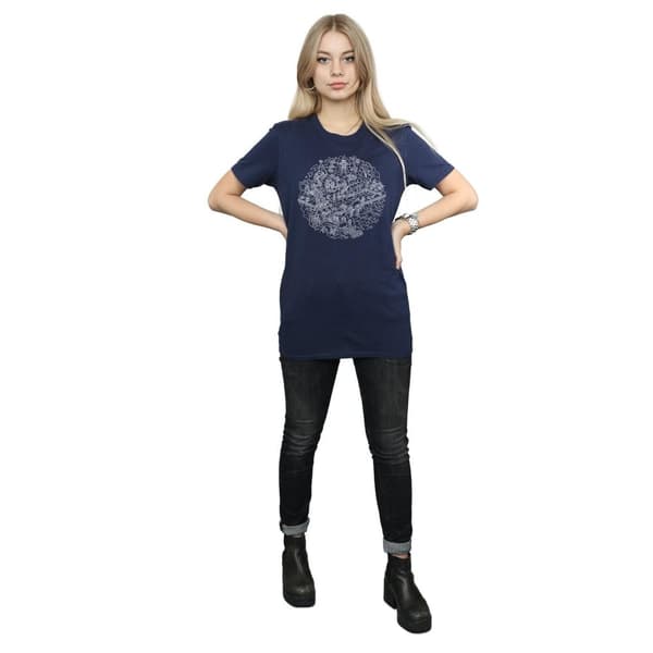 Star Wars Womens/Ladies Christmas Death Star Cotton Boyfriend T-Shirt