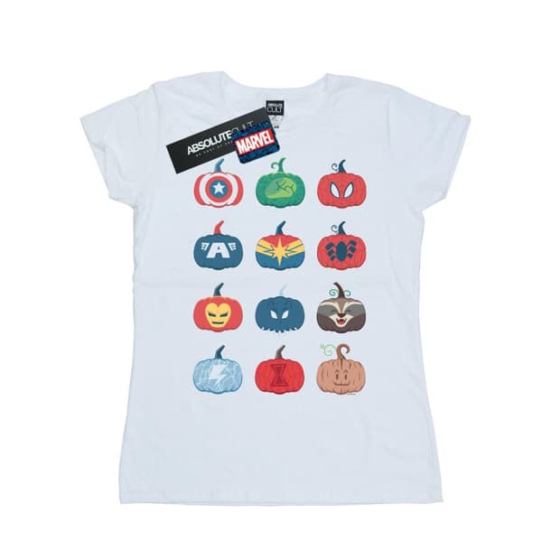 Marvel Womens/Ladies Avengers Pumpkin Icons Cotton T-Shirt