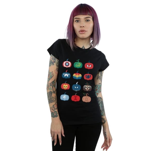 Marvel Womens/Ladies Avengers Pumpkin Icons Cotton T-Shirt
