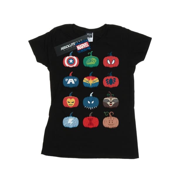 Marvel Womens/Ladies Avengers Pumpkin Icons Cotton T-Shirt