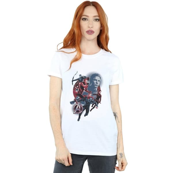 Marvel Womens/Ladies Avengers Endgame Shield Team Cotton Boyfriend T-Shirt