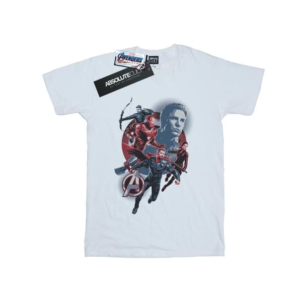 Marvel Womens/Ladies Avengers Endgame Shield Team Cotton Boyfriend T-Shirt White 3XL