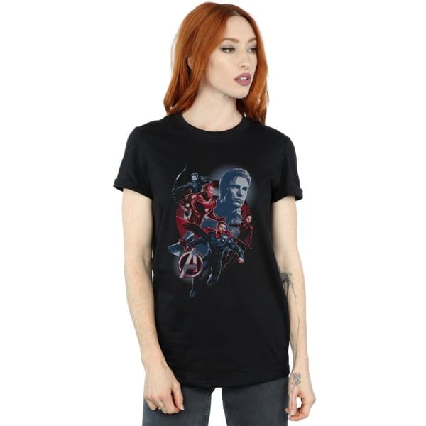 Marvel Womens/Ladies Avengers Endgame Shield Team Cotton Boyfriend T-Shirt