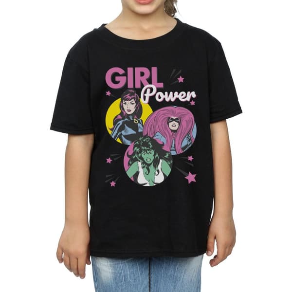 Marvel Comics Girl Power T-shirt i bomull för flickor