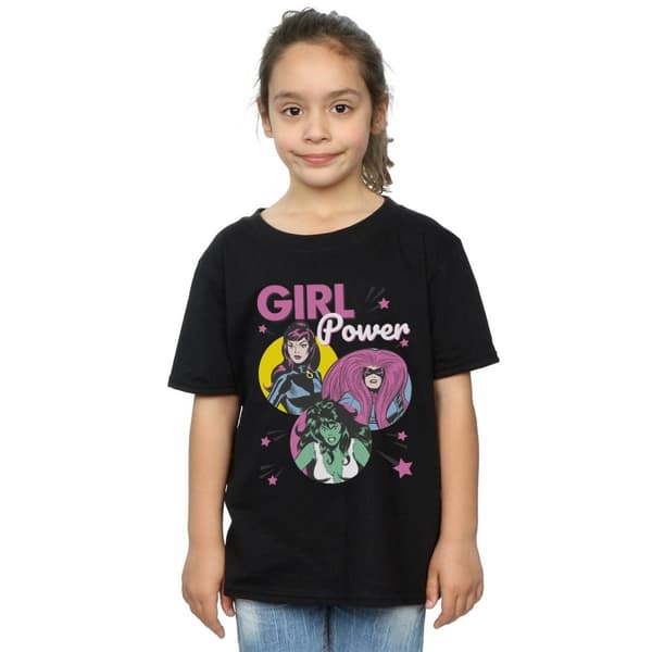 Marvel Comics Girl Power T-shirt i bomull för flickor