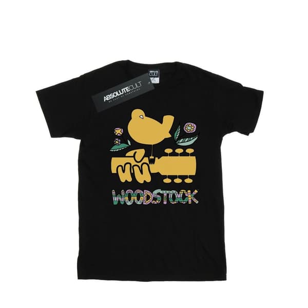 Woodstock T-shirt i bomull med aztekmönster och fågelmotiv