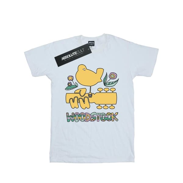 Woodstock T-shirt i bomull med aztekmönster och fågelmotiv