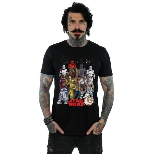 Star Wars Mens The Rise Of Skywalker Character Collage T-Shirt