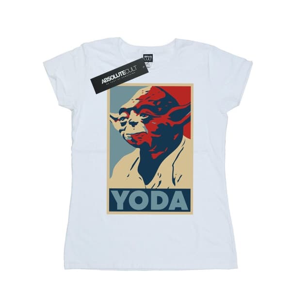 Star Wars T-shirt i bomull med Yoda-affisch för damer/damer