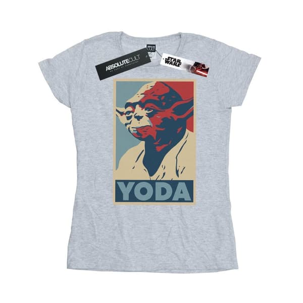 Star Wars T-shirt i bomull med Yoda-affisch för damer/damer