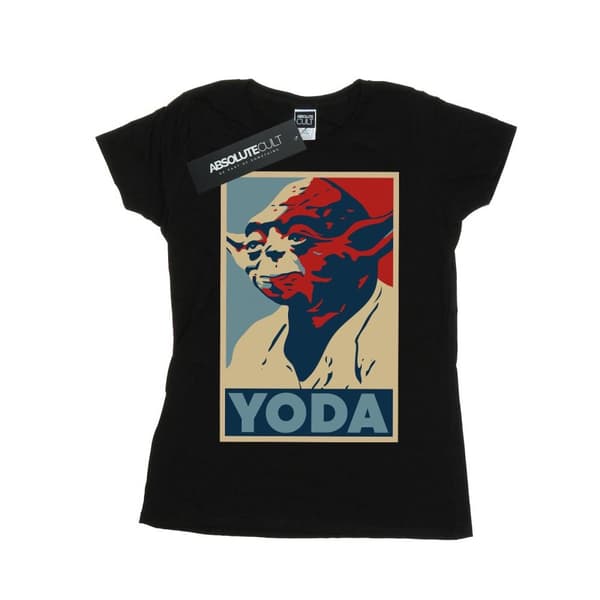 Star Wars T-shirt i bomull med Yoda-affisch för damer/damer
