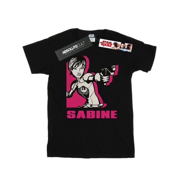 Star Wars Rebels Sabine T-shirt i bomull för flickor Black 7-8 Years